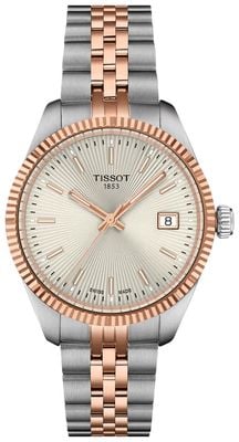 Tissot Montre femme Ballade 34mm argent et or rose T1560102203101