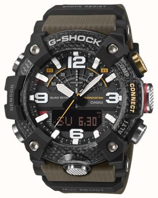 Casio G-Shock Master of G Mudmaster Carbon (51,3 mm) Dual-Display / grünes Harzarmband GG-B100X-1A3ER