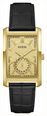 Guess Hugh Champagne Sunray Dial Black Leather Strap GW1152G2