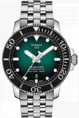 Tissot Seastar 1000 | powermatic 80 | esfera verde | reloj de acero inoxidable T1204071109101