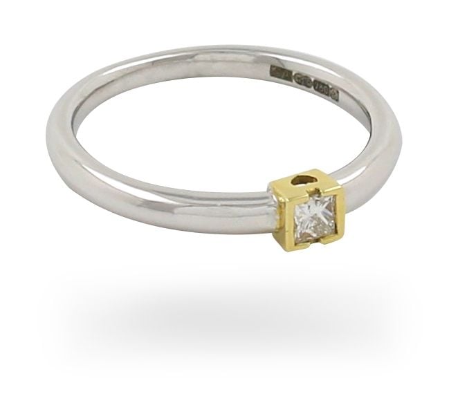 James Moore Co 18ct White Gold priness cut yellow gold Jewellery