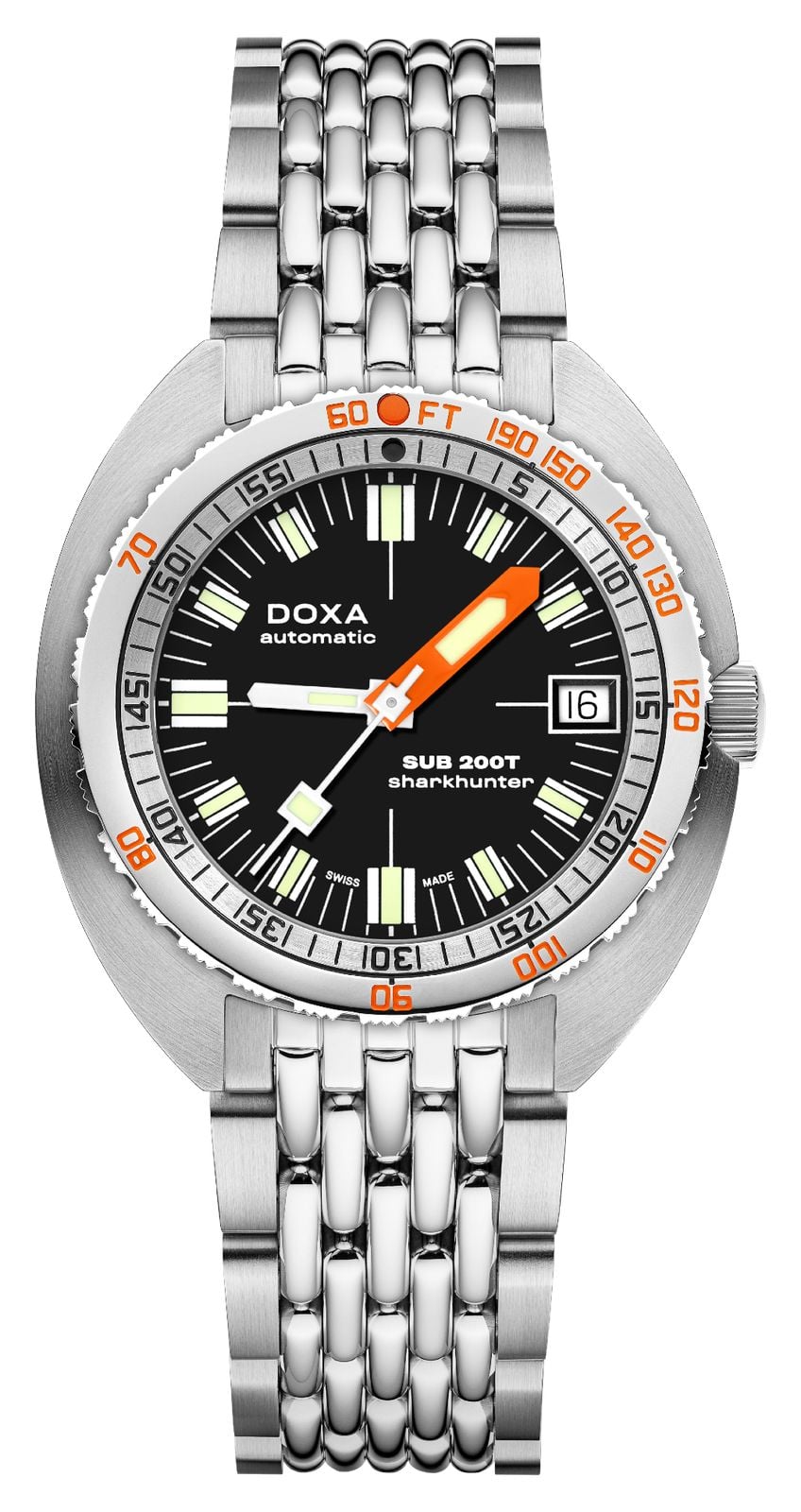 DOXA Sub 200t sharkhunter (39 mm) cadran noir emblÃ©matique montre