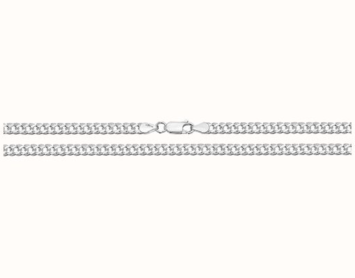 James Moore TH Silver Double Curb Lobster Clasp Chain 26" G1018/26