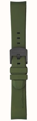 Elliot Brown Solo cinturino da uomo con fibbia ad ardiglione color canna di fucile in gomma verde da 22 mm STR-R04