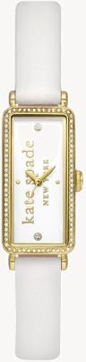 Kate Spade Cadran blanc Rosedale / bracelet cuir blanc KSW1818