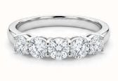 Round Brilliant Natural Diamond 18ct White Gold Five Stone Ring JM5872