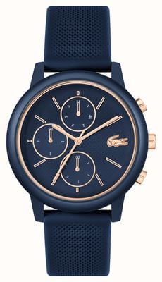 Lacoste 12.12 movimento (42 mm) quadrante blu navy / cinturino in silicone blu navy 2011470