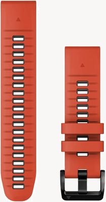 Garmin Quickfit 22 mm Armband nur aus flammenrotem/graphitfarbenem Silikon 010-13280-04