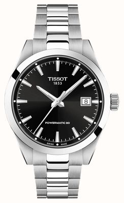 Tissot Gentleman Powermatic 80 (38mm) Black Dial / Stainless Steel Bracelet T1658071105100