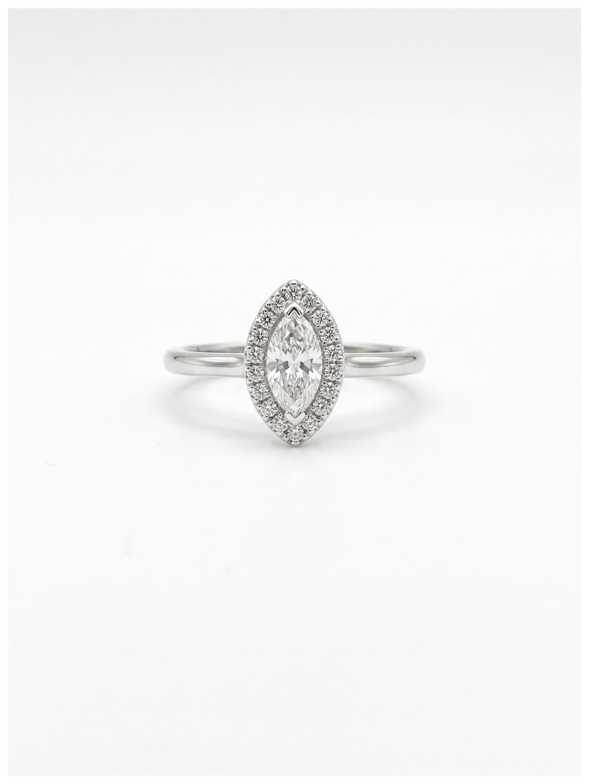 James Moore & Co 0.47ct Marquise Natural Diamond Platinum Jewellery