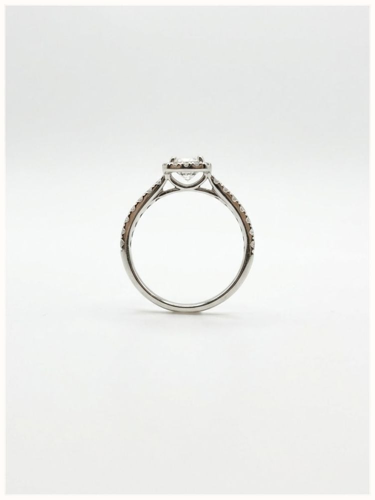 James Moore & Co 0.81ct Princess Natural Diamond Platinum Halo Ring J4621 - vista alternativa 3