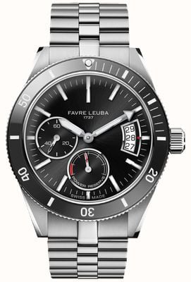Favre Leuba Deep Raider Power-Reserve Automatic (40mm) Black Sunray Dial / Stainless Steel Bracelet Watch 00.20310.109.01.200