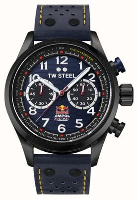 TW Steel Red bull ampol race-chronograaf (48 mm) blauwe wijzerplaat / blauw Italiaans lederen raceband VS94