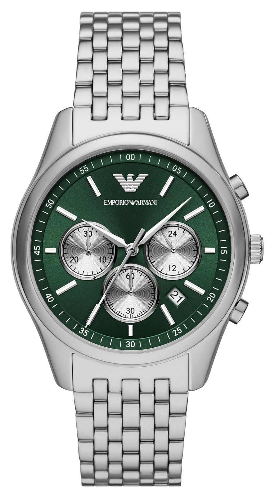 Emporio Armani Cadran chronographe vert pour homme (41 mm montre