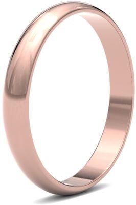 James Moore Wedding Rings | 18ct Rose Gold | 3mm | Light | D-Shape | AG_3GLD-18R