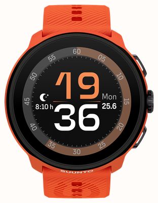 Suunto Lekki zegarek do biegania Run AMOLED (46 mm) w kolorze koralowo-pomarańczowym - silikon SS051275000
