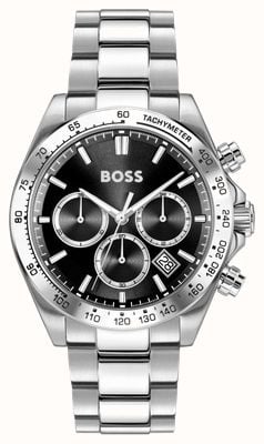 BOSS Cronógrafo Hero 2.0 (44 mm), esfera negra / brazalete de acero inoxidable - artículo de exposición 1514267-Ex-Display scratches on bracelet