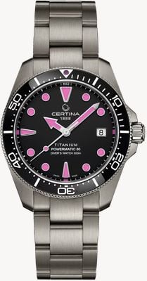 Certina DS Action Diver Powermatic 80 (38mm) Black Dial / Titanium Bracelet C0488074405101