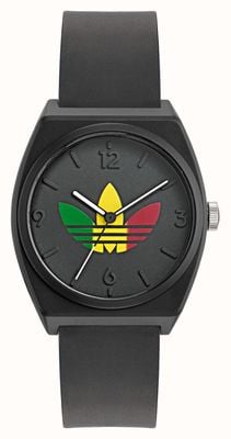 Adidas PROJECT TWO GRFX (38mm) Black Logo Dial / Black Plastic Strap AOST24071