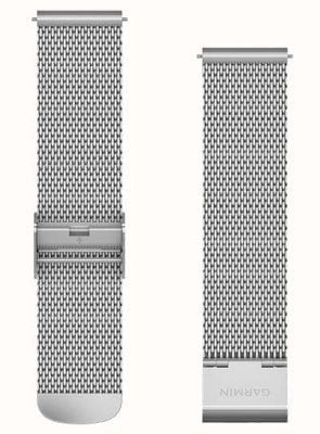 Garmin Schnellverschluss-Riemen (20 mm), silberner Milanese / silberne Hardware – nur Riemen 010-12924-23