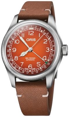 ORIS x Cervo Volante Big Crown Pointer Date (40mm) Burnt Maple Dial / Rich Mahogany Brown Leather Strap 01 754 7785 4068-SET
