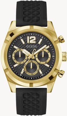 Guess Men's Resistance (44mm) Black Dial / Black Silicone Strap GW0729G2