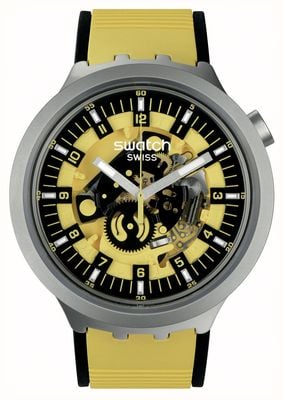 Swatch Big Bold Irony BOLDEN YELLOW Stainless Steel (47mm) Yellow Skeleton Dial / Yellow Rubber SB07S109