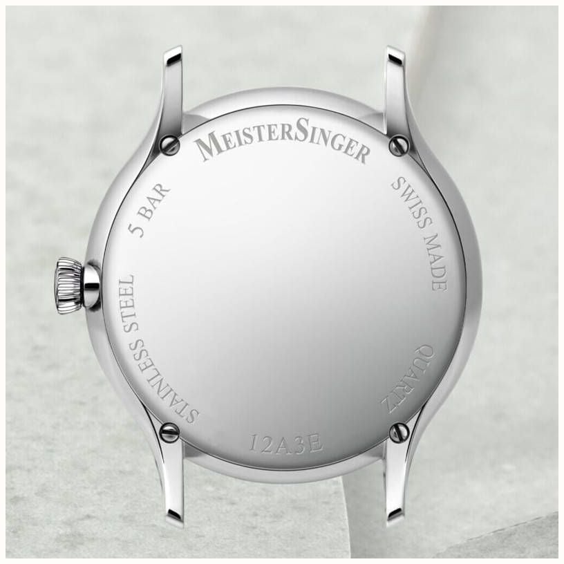 MeisterSinger Yaara Q (36mm) Blue Patterned Dial / Grey Textile Strap Watch YAQ917S - alternate view 2