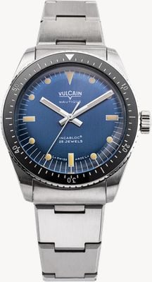 Vulcain Skindiver nautique自动机械腕表（38毫米）拉丝蓝色表盘/不锈钢表链 660170A37.BHM286