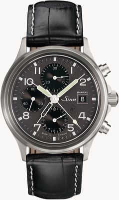 Sinn 358 DIAPAL Chronograph Black Embossed Leather 358.061