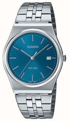 Casio Quartz analogique série Mtp (35 mm) cadran soleillé bleu océan / bracelet en acier inoxydable MTP-B145D-2A2VEF