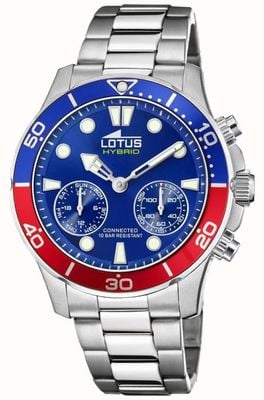 Lotus Hybrid-Smartwatch für Herren mit blauer und roter Lünette L18800/4