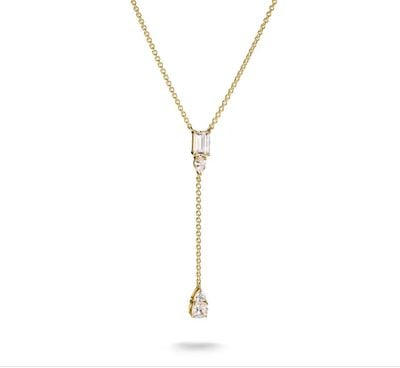 Thomas Sabo 18k Gold Plated Y Necklace With White Zirconia Stones Bold E KE2364-414-14-L50V