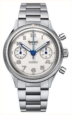 Hanhart 417 es moby dick (39mm) biała tarcza / bransoleta ze stali nierdzewnej H701.202-6428