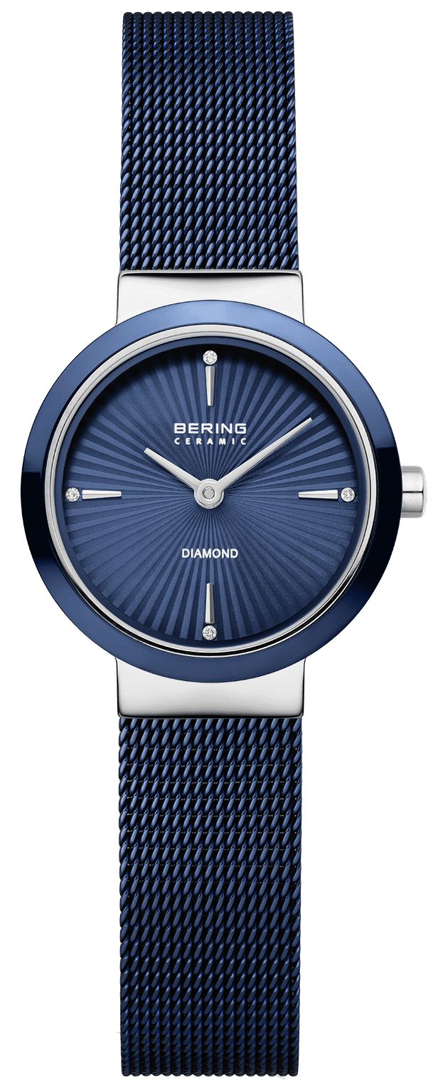 Bering quartz diamant classique (27mm) cadran bleu montre
