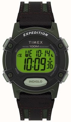 Timex мужские | экспедиция | цифровой | черный кожаный ремешок TW4B24400