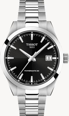 Tissot Gentleman Powermatic 80 (38mm) Black Dial / Stainless Steel Bracelet T1658071105100