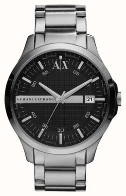 Armani Exchange maschile | quadrante nero strutturato | bracciale in acciaio inossidabile AX2103