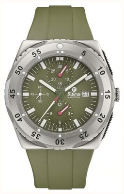 Tutima Glashütte M2 mara safari cronógrafo automático edición limitada (46,5 mm) esfera verde safari / correa de caucho verde 6451-53