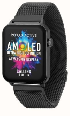 Reflex Active Smartwatch Series 30 AMOLED (36 mm) mit schwarzfarbenem Mesh-Armband aus Edelstahl RA30-4088