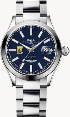Ball Watch Company Engineer master ii doolittle raiders (40 mm) quadrante blu indici arcobaleno / bracciale in acciaio inossidabile NM3000C-S1-BER