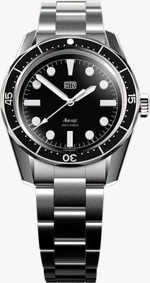 HTD Montre Aquatìc bicchierini plongeur automatique (39 mm) cadran noir / bracelet acier inoxydable 323 A25F09B