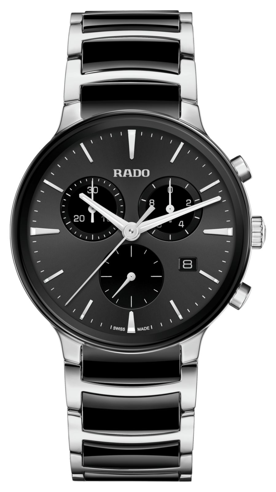 RADO Chronographe Centrix (41 mm) cadran noir / bracelet en montre
