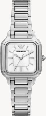 Emporio Armani Cecilia (35mm) White Mother-of-Pearl Dial / Stainless Steel Bracelet AR11742