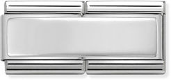 Nomination Classic DOUBLE ENGRAVED Steel And Silver Sterling Silver CUSTOM Smooth Plate Charm 330710/01 - widok alternatywny 2