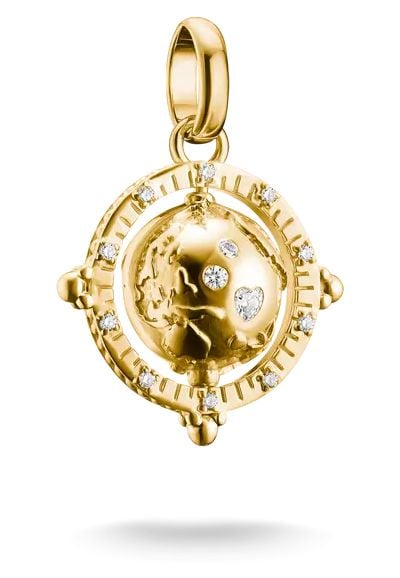 Thomas Sabo Charming Connect 18ct Gold Plated Globe Charm Jewellery