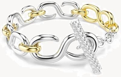 Swarovski Dextera Bracelet, Round Cut, T-bar, White, Mixed Metal Finis 5741797