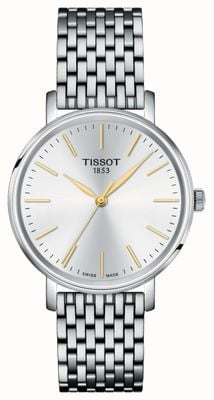 Tissot Everytime кварц леди (34 мм) серебряный циферблат / браслет из нержавеющей стали T1432101101101