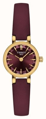 Tissot Preciosa esfera redonda de cuarzo (19,5 mm) color burdeos / correa de piel burdeos T1400093637100