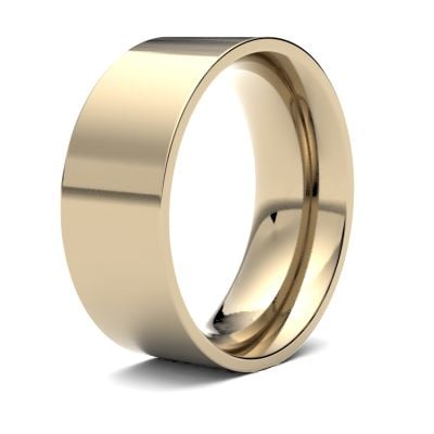 James Moore Wedding Rings | 9ct Yellow Gold | 8mm | Medium | Flat Court | AG_8GME-9Y